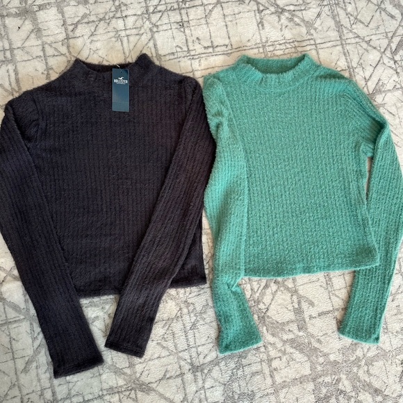 Hollister Sweaters - Hollister fuzzy cropped sweaters soft knit cozy pullover